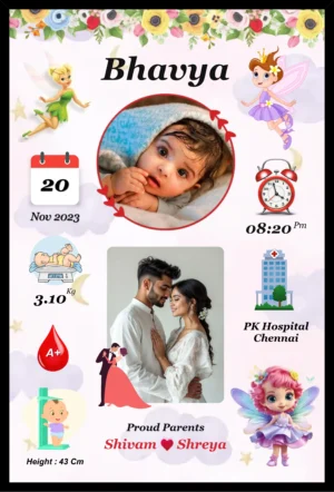 Baby Birth Frame Personalized Design