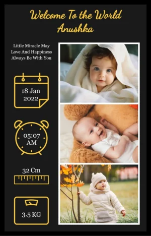 Personalized Baby Birth Details – Keepsake Photo Frame
