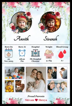 Twin-Baby-Love-Memory-Frame