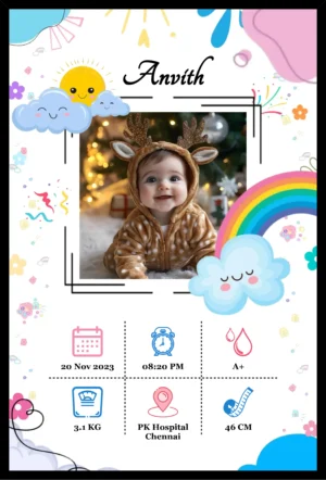 Newborn Baby Details Frame