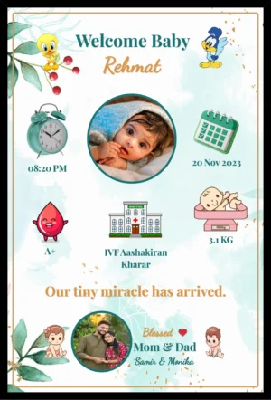 Private: Baby Birth Frame Customizable Memory for Life