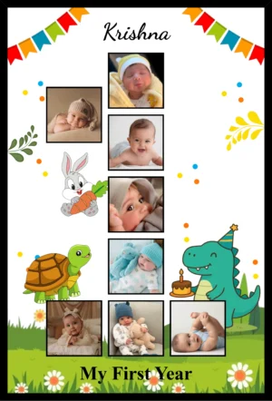 Baby First Year Keepsake Frame - Custom Name & Images