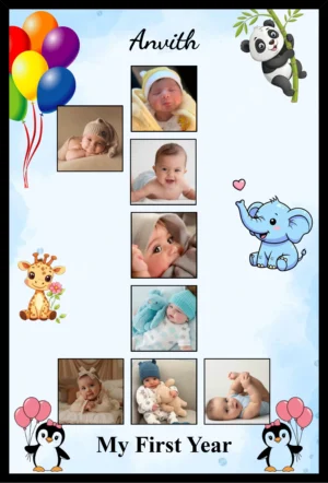 Personalized Baby My First Year Photo Collage Frame