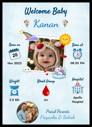 Newborn Baby Birth Photo Frame