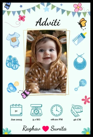 Personalized Baby Birth Details Photo Frame Personalised Keepsake With Baby Name Date Time Weight And Height