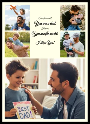 Personalized Father Photo Collage Frame with multiple photos custom gift for Dad
