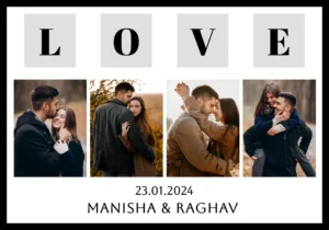 Personalized love collage photo frame showing multiple cherished memories