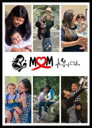 Personalized Mother Memory Frame with MOM love design and multi photo collage gift for mom