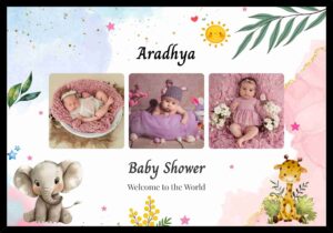 Custom baby photo frame with name and pictures for baby shower keepsake gift