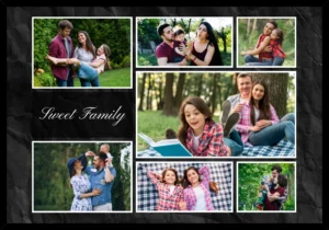 Personalized collage photo frame for forever family memories with multiple photos