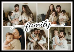 Personalized collage photo frame for precious family memories with multiple photos
