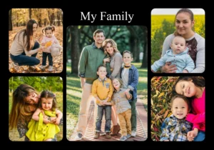 Personalized family collage photo frame with multiple custom pictures