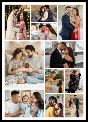 personalized love and family collage frame with multiple photos custom design