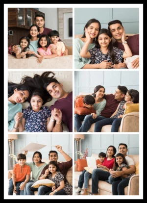personalized multi photo collage frame with 6 family pictures custom design