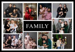Custom family memories wall photo frame with multiple family collage pictures