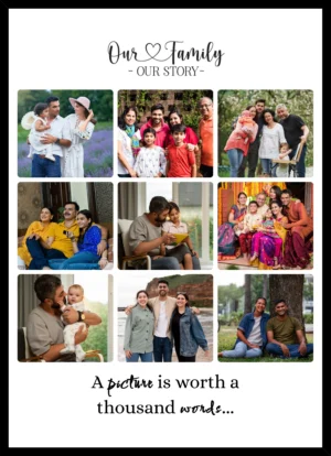 Personalized Family Memories Collage Photo Frame with multiple family photos