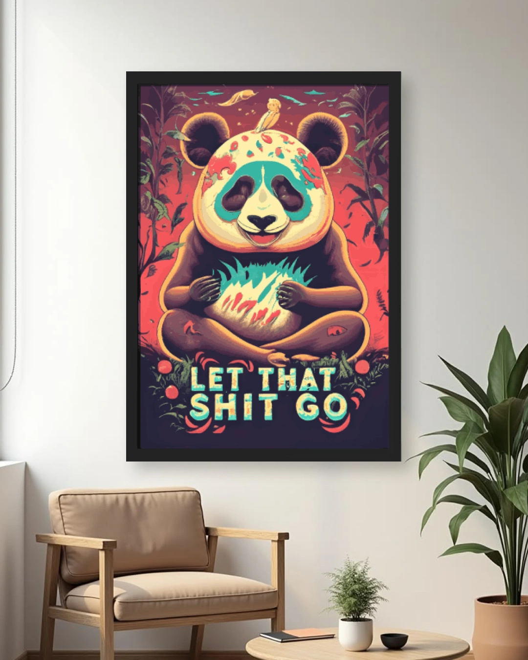 Zen Panda Mindfulness Humor Framed...