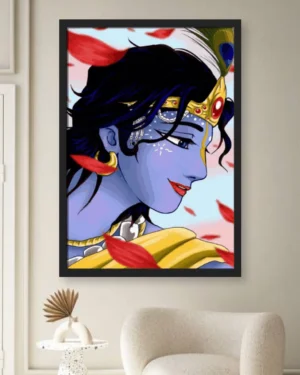Premium Shree Krishna Wall Art Decor Divine Krishna Painting for Home