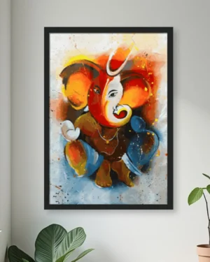 Colorful Lord Ganesha Artistic Wall Decor Modern Spiritual Wall Art
