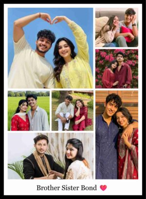 Custom Couple Photo Collage Frame with Multiple Pictures for Anniversary, Birthday and Valentine's Day Gifts