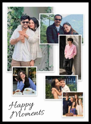 Custom Happy Moments Photo Collage Frame with Multiple Pictures Personalized Memory Frame