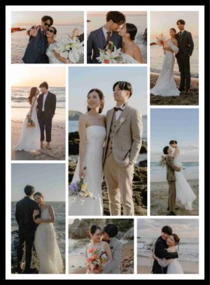 Wedding Moments Personalized Photo Collage Frame with Multiple Custom Couple Photos