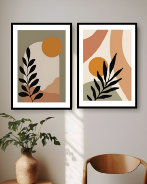 Personalized Minimalist Botanical Photo 2 Frames