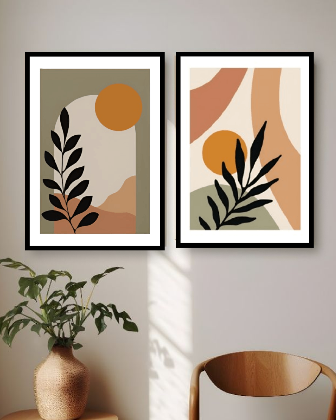 Personalized Minimalist Botanical Photo 2 Frames
