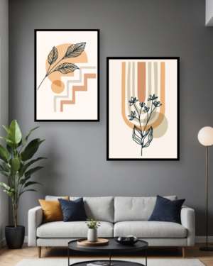 Personalized Modern Botanical Photo 2 Frames