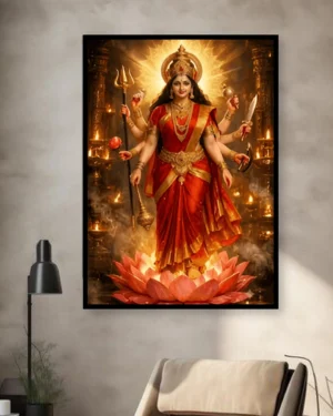 Durga Maa on Lotus Personalized Wall Frame