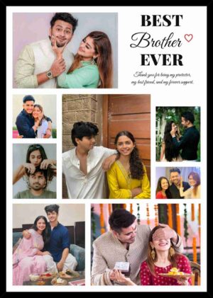 Best Brother Ever Personalized Photo Collage Frame with Custom Photos for Brother Gift