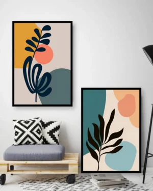 Personalized Minimalist Botanical Abstract Photo 2 Frame