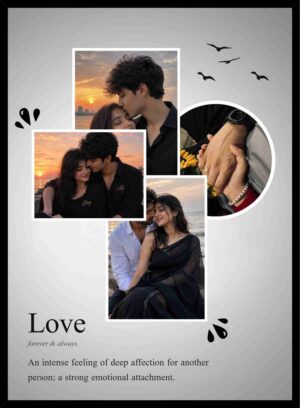 Custom couple collage frame with personalized photos for anniversaries, weddings, engagements, and romantic gifts