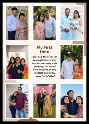 Custom family memories photo frame for dad with personalized family pictures and heartfelt Father's Day message