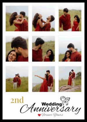 Custom Wedding Anniversary Photo Frame with Anniversary Year and Personalized Photos