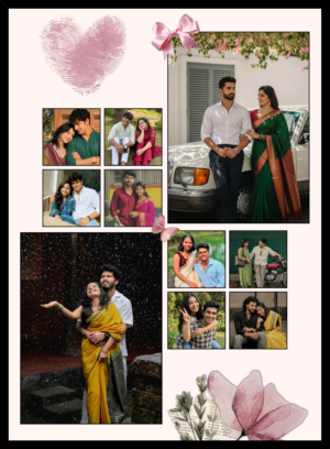 Personalized 10 photo couple collage frame with custom pictures for anniversaries, weddings, engagements, and romantic gifts
