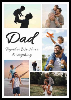 Personalized Dad Photo Collage Frame with Custom Pictures – Custom Father's Day Gift and Family Memory Frame