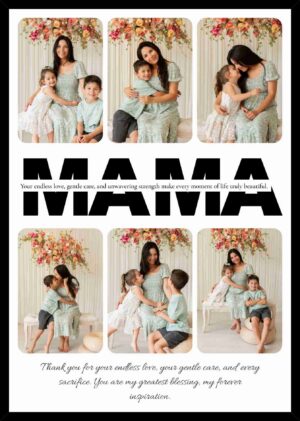 Personalized MAMA Photo Collage Frame with Custom Photos and Heartfelt Message