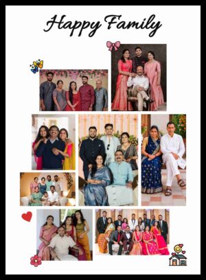 Custom family photo frame with multiple family pictures and memories