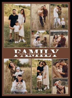 Personalized family photo collage frame with multiple family photos