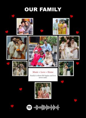 Personalized family photo frame with multiple family photos